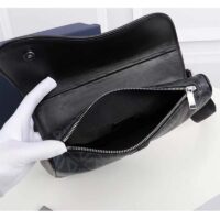 Dior Unisex CD Mini Saddle Bag Black CD Diamond Canvas Smooth Calfskin (6)