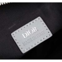 Dior Unisex CD Mini Saddle Bag Gray CD Diamond Canvas Smooth Calfskin (2)