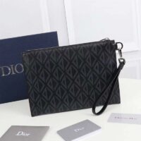 Dior Unisex CD Pouch Black CD Diamond Canvas DIOR Signature (4)