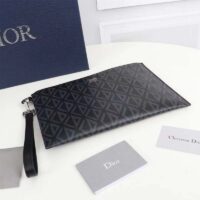 Dior Unisex CD Pouch Black CD Diamond Canvas DIOR Signature (4)