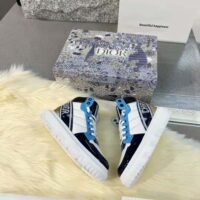 Dior Unisex D-Player Sneaker Blue Multicolor Technical Fabric Suede and Calfskin (1)