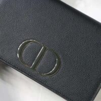 Dior Women 30 Montaigne 2-in-1 Pouch Stone Grained Calfskin-black (1)