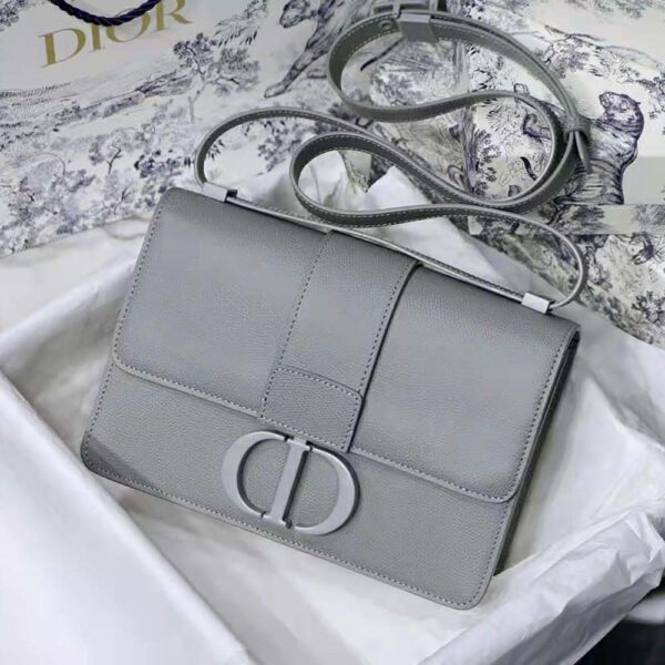 Dior Women 30 Montaigne Bag Ultramatte Grained Calfskin-silver (2)