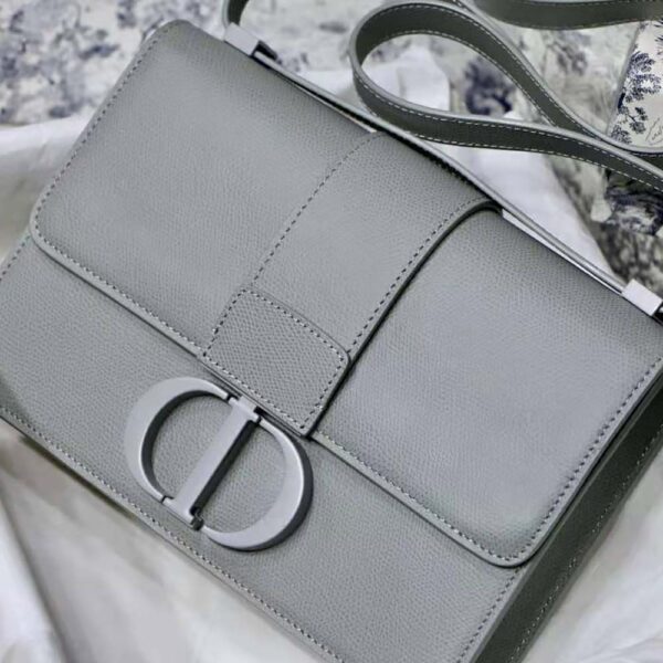 Dior Women 30 Montaigne Bag Ultramatte Grained Calfskin-silver (3)