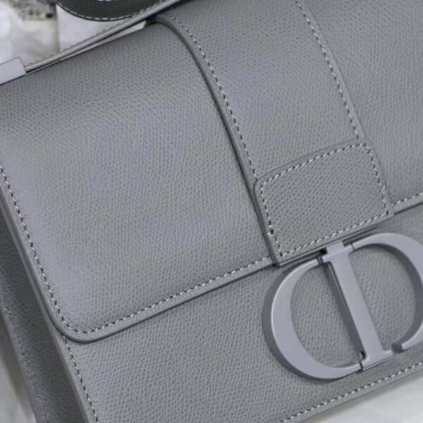 Dior Women 30 Montaigne Bag Ultramatte Grained Calfskin-silver (5)
