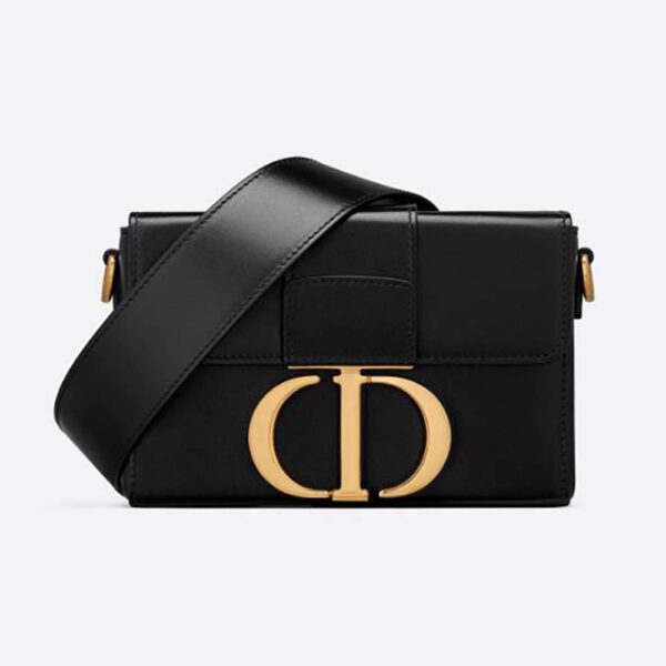 Dior Women 30 Montaigne Box Bag Black Box Calfskin (1)