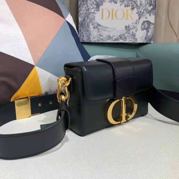 Dior Women 30 Montaigne Box Bag Black Box Calfskin (3)