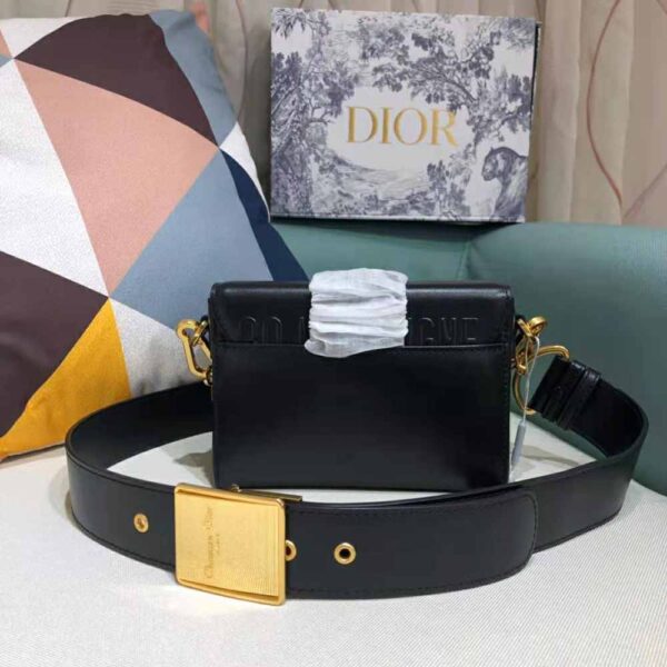 Dior Women 30 Montaigne Box Bag Black Box Calfskin (4)