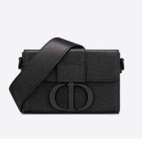 Dior Women 30 Montaigne Box Bag Black Ultramatte Grained Calfskin (1)