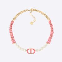 Dior Women 30 Montaigne Necklace Gold-Finish Metal with White Resin Pearls