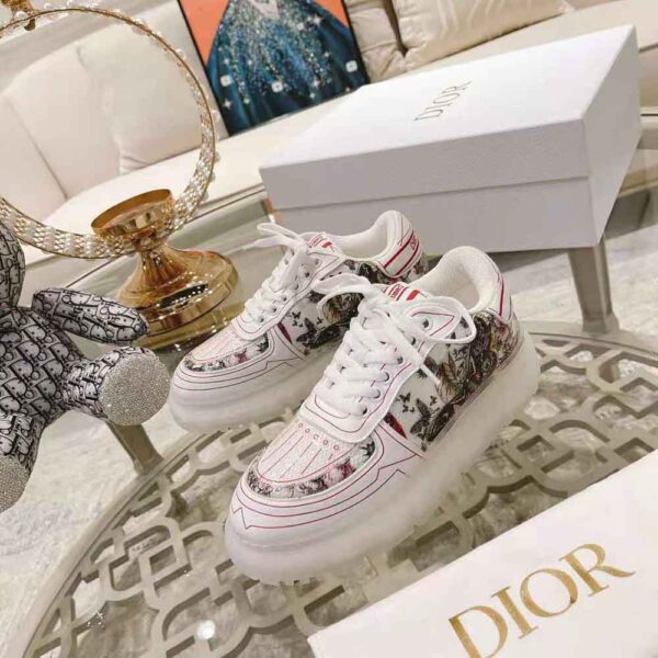 Dior Women Addict Sneaker White Calfskin and Technical Fabric (3)
