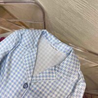 Dior Women Chez Moi Short-Sleeved Shirt Cornflower Blue Silk Twill (1)