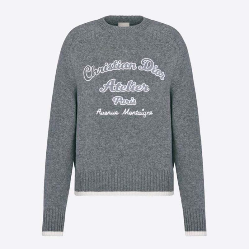 Dior Men Christian Dior Atelier Sweater Gray Wool Jersey
