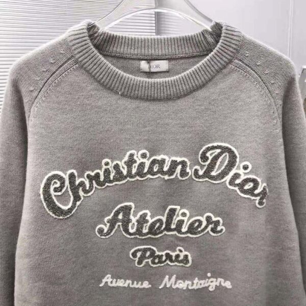 Dior Women Christian Dior Atelier Sweater Gray Wool Jersey (4)