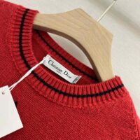 Dior Women Christian Dior Short-Sleeved Sweater Red Cashmere and Wool Knit (1)