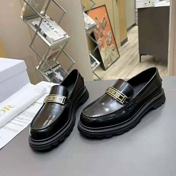 Dior Women Code Loafer Black Brushed Calfskin (5)