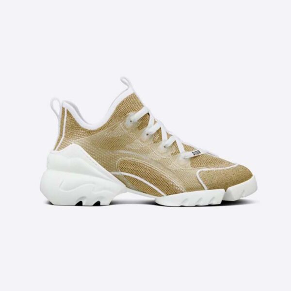 Dior Women D-Connect Sneaker Gold-Tone Laminated Mesh (1)