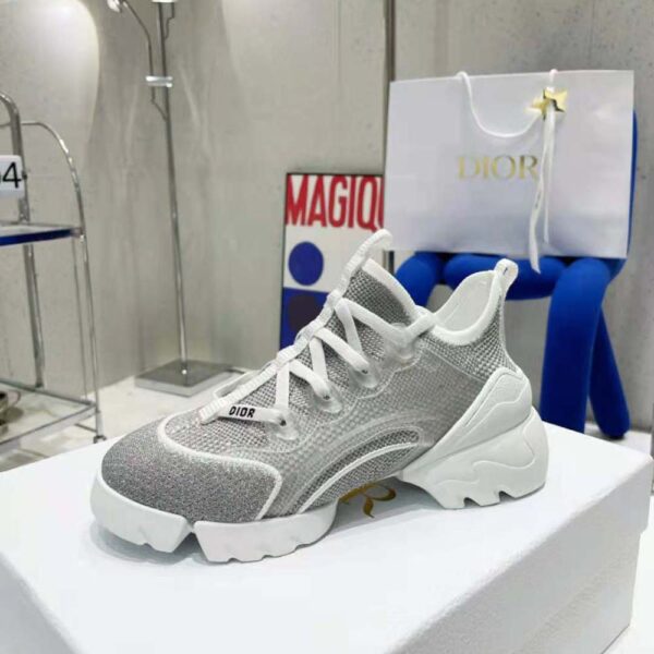 Dior Women D-Connect Sneaker Silver-Tone Laminated Mesh (4)