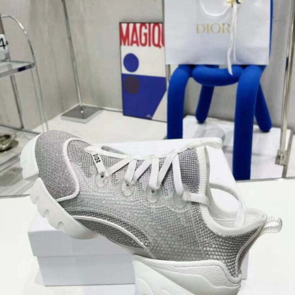 Dior Women D-Connect Sneaker Silver-Tone Laminated Mesh (8)