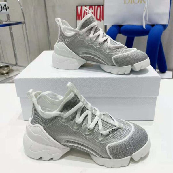 Dior Women D-Connect Sneaker Silver-Tone Laminated Mesh (9)