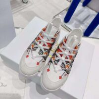 Dior Women D-Connect Sneaker White Technical Fabric with Red and Black Cupidon Print (1)