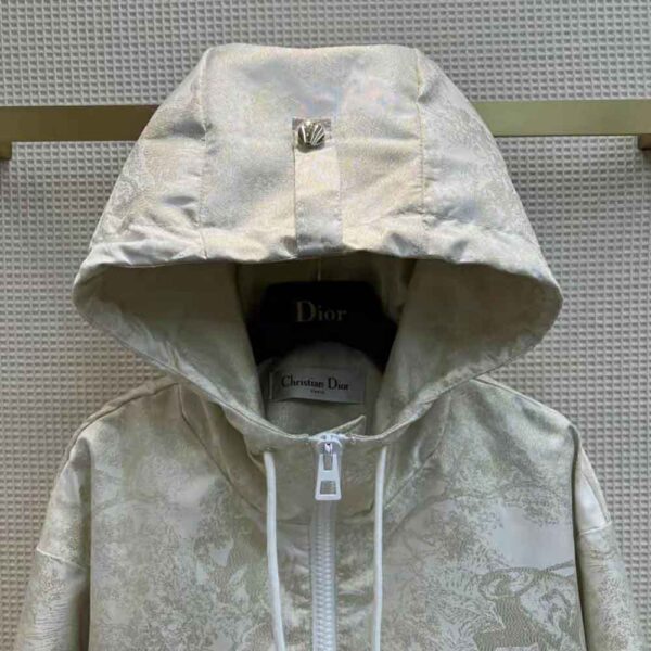 Dior Women D-Way windbreaker Gold-Tone Technical Taffeta Jacquard (3)