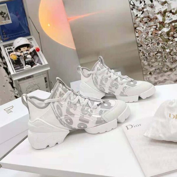 Dior Women D-connect Sneaker White Dior Spatial Printed Reflective Technical Fabric (3)