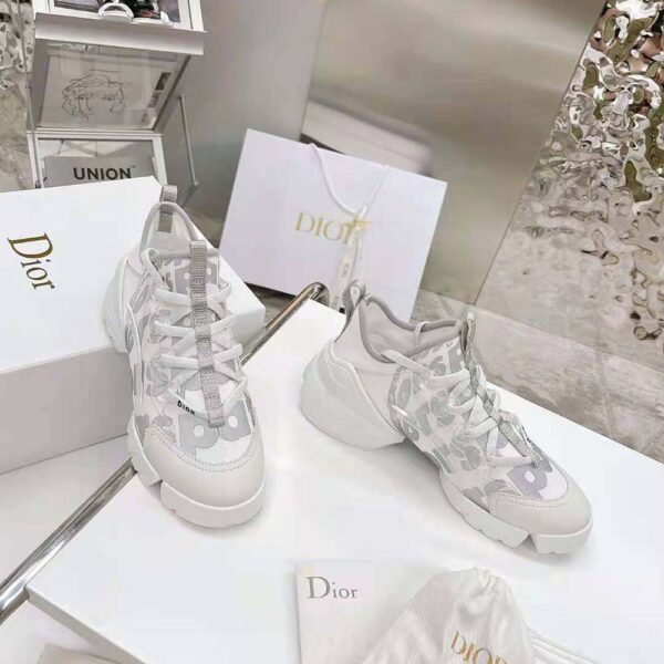Dior Women D-connect Sneaker White Dior Spatial Printed Reflective Technical Fabric (4)