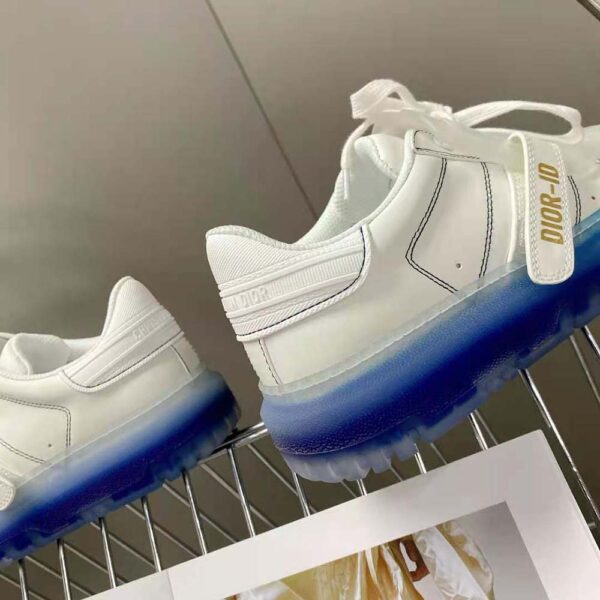 Dior Women Dior-Id Sneaker White Calfskin and Deep Blue Transparent Rubber (7)