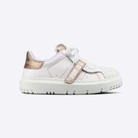 Dior Women Dior-id Sneaker White Calfskin and Gold-Tone Laminate (1)