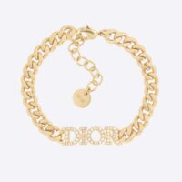 Dior Women Dio(r)evolution Bracelet Gold-Finish Metal and White Crystals (1)