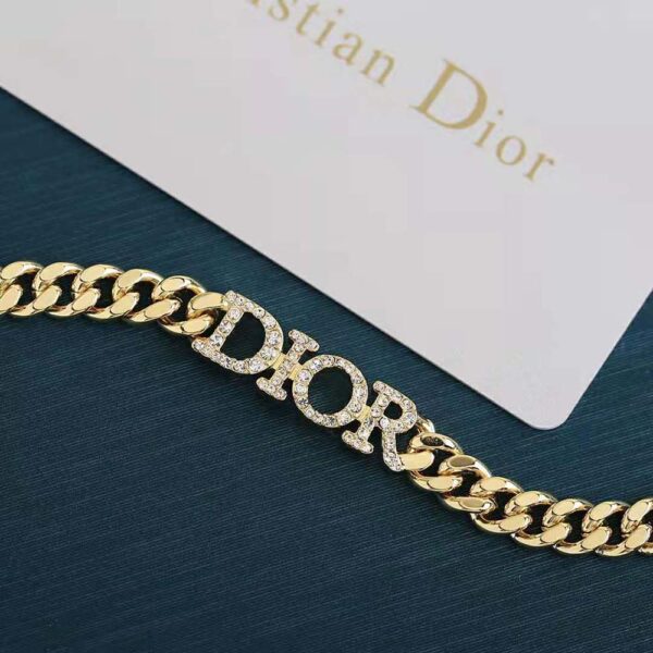 Dior Women Dio(r)evolution Choker Gold-Finish Metal and White Crystals (6)