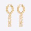 Dior Women Dio(r)evolution Earrings Gold-Finish Metal and White Crystals