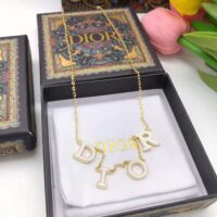 Dior Women Dio(r)evolution Necklace Gold-Finish Metal and White Lacquer (1)