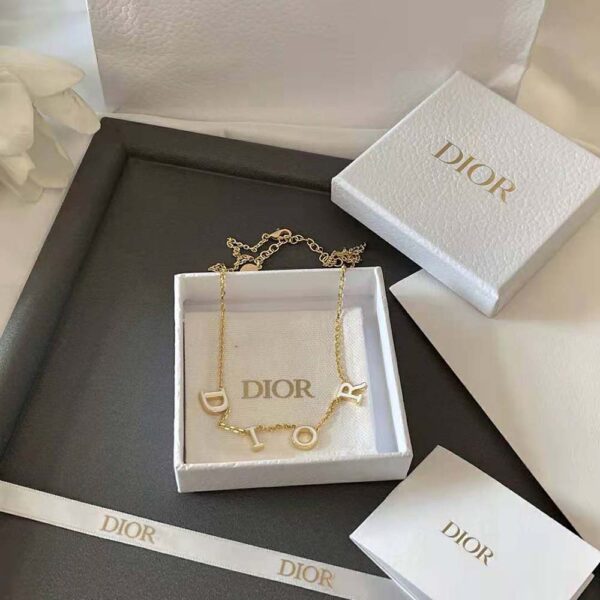 Dior Women Dio(r)evolution Necklace Gold-Finish Metal and White Lacquer (9)