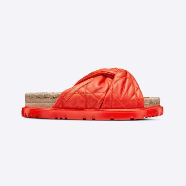 Dior Women Dtwist Slide Bright Orange Cannage Lambskin (1)