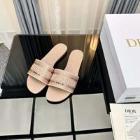 Dior Women Dway Slide Rose Des Vents Cotton Embroidered with Metallic Thread and Strass (1)