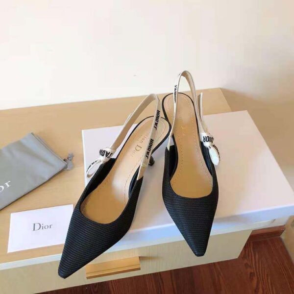 Dior Women J Adior Slingback Pump Black Technical Fabric (3)