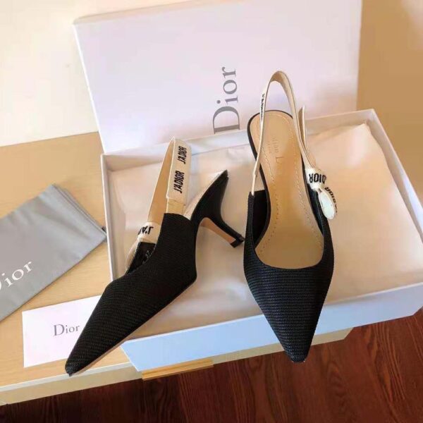 Dior Women J Adior Slingback Pump Black Technical Fabric (6)