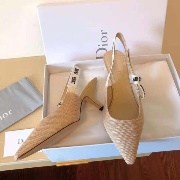 Dior Women J Adior Slingback Pump Nude Technical Fabric (7)