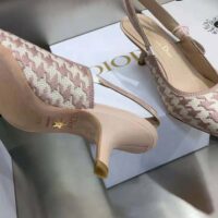 Dior Women J’Adior Slingback Pump Rose Des Vents Cotton Embroidery with Micro Houndstooth Motif (1)