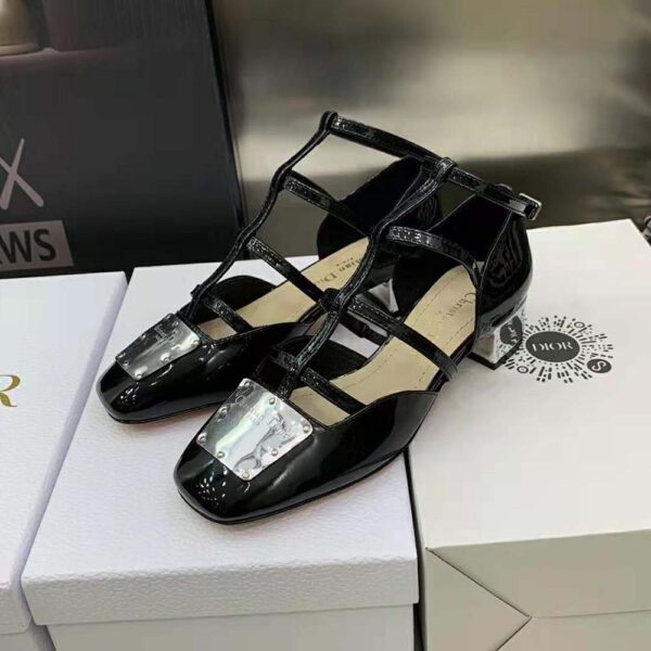 Dior Women La Parisienne Dior Ballerina Flat Black Patent Calfskin (3)