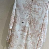 Dior Women Long Blouse Rose Des Vents Cotton Voile with Toile de Jouy Motif (1)