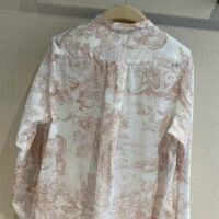 Dior Women Long Blouse Rose Des Vents Cotton Voile with Toile de Jouy Motif (1)