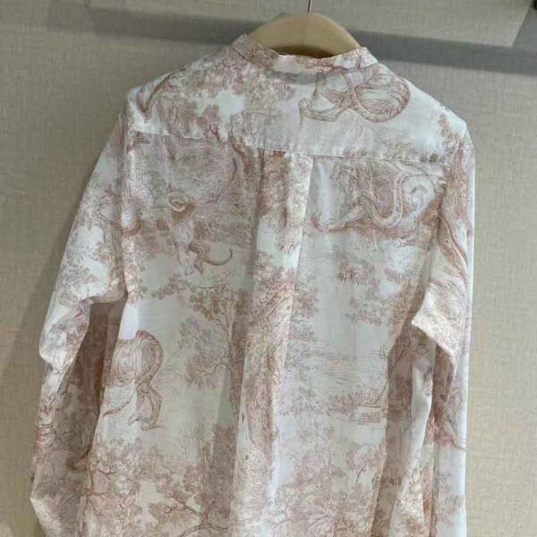 Dior Women Long Blouse Rose Des Vents Cotton Voile with Toile de Jouy Motif (7)