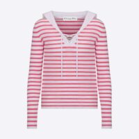 Dior Women Mariniere Sweater Peony Pink Linen Cashmere and Silk (1)
