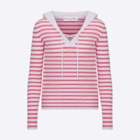 Dior Women Mariniere Sweater Peony Pink Linen Cashmere and Silk (1)