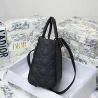 Dior Women Medium Lady Dior Bag Black Ultramatte Cannage Calfskin (1)