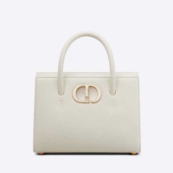 Dior Women Medium ST Honoré Tote Latte Grained Calfskin-white (1)