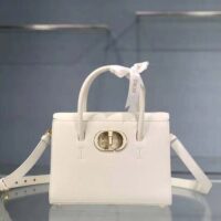 Dior Women Medium ST Honoré Tote Latte Grained Calfskin-white (1)